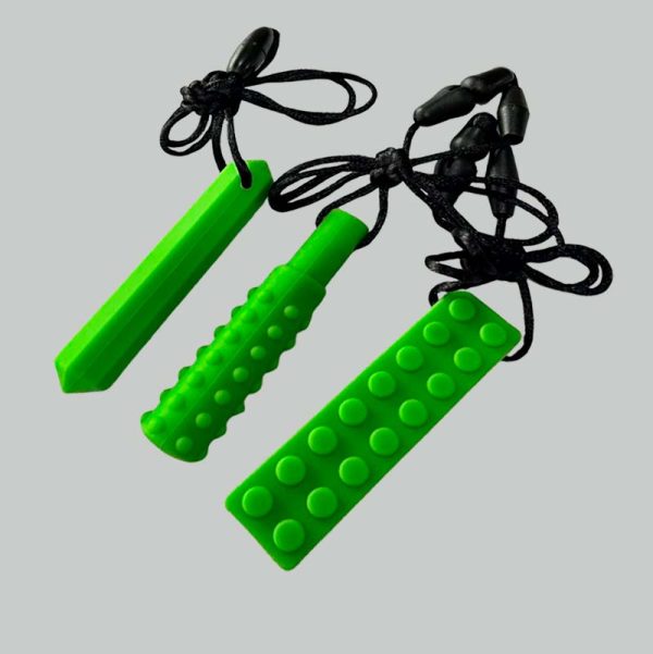 Mordedores Sensoriales de Silicona con Collar (Kit de 3 Unidades)
